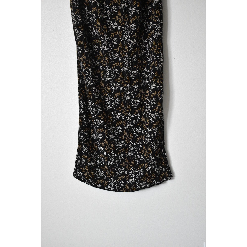 Dan Howard Maternity Maxi Skirt Women Medium Black Floral Excellent Crinkle 90s - Picture 3 of 7